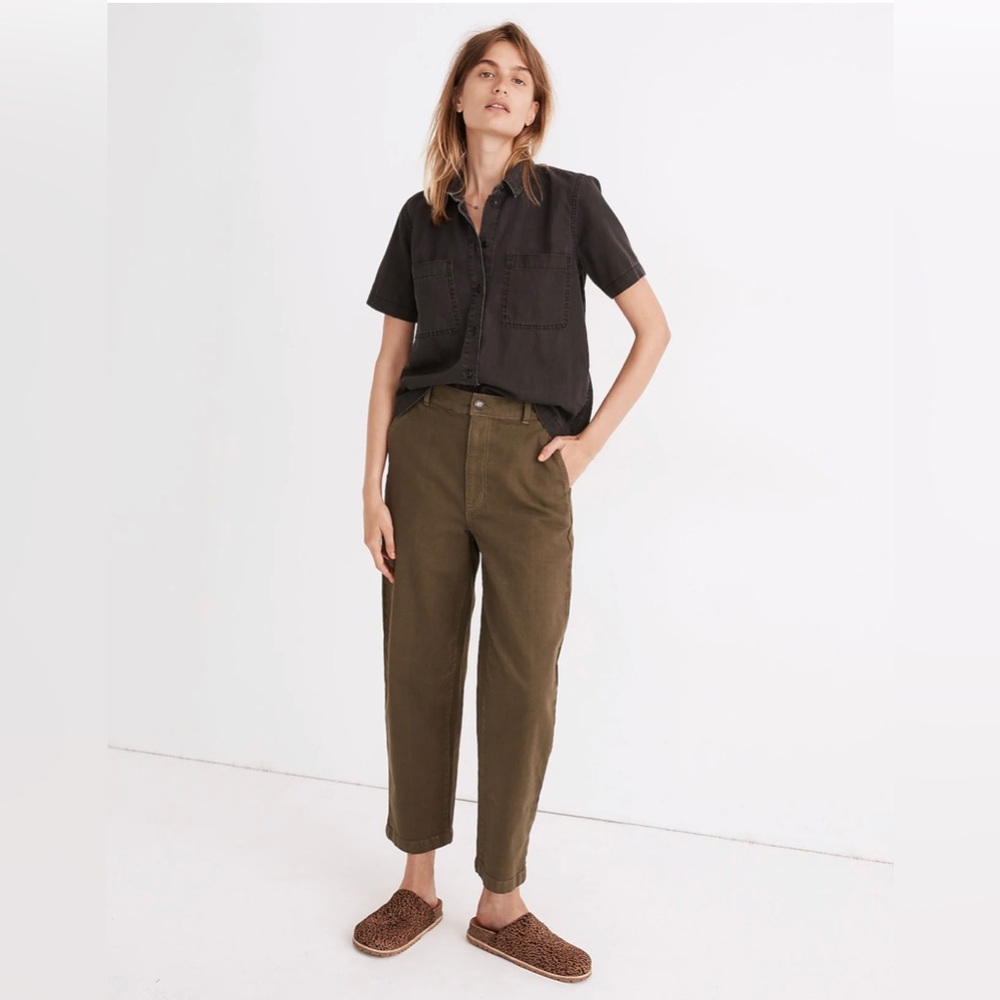 Madewell Denim Short-Sleeve Button-Up Shirt in Lunar Wash Size Small